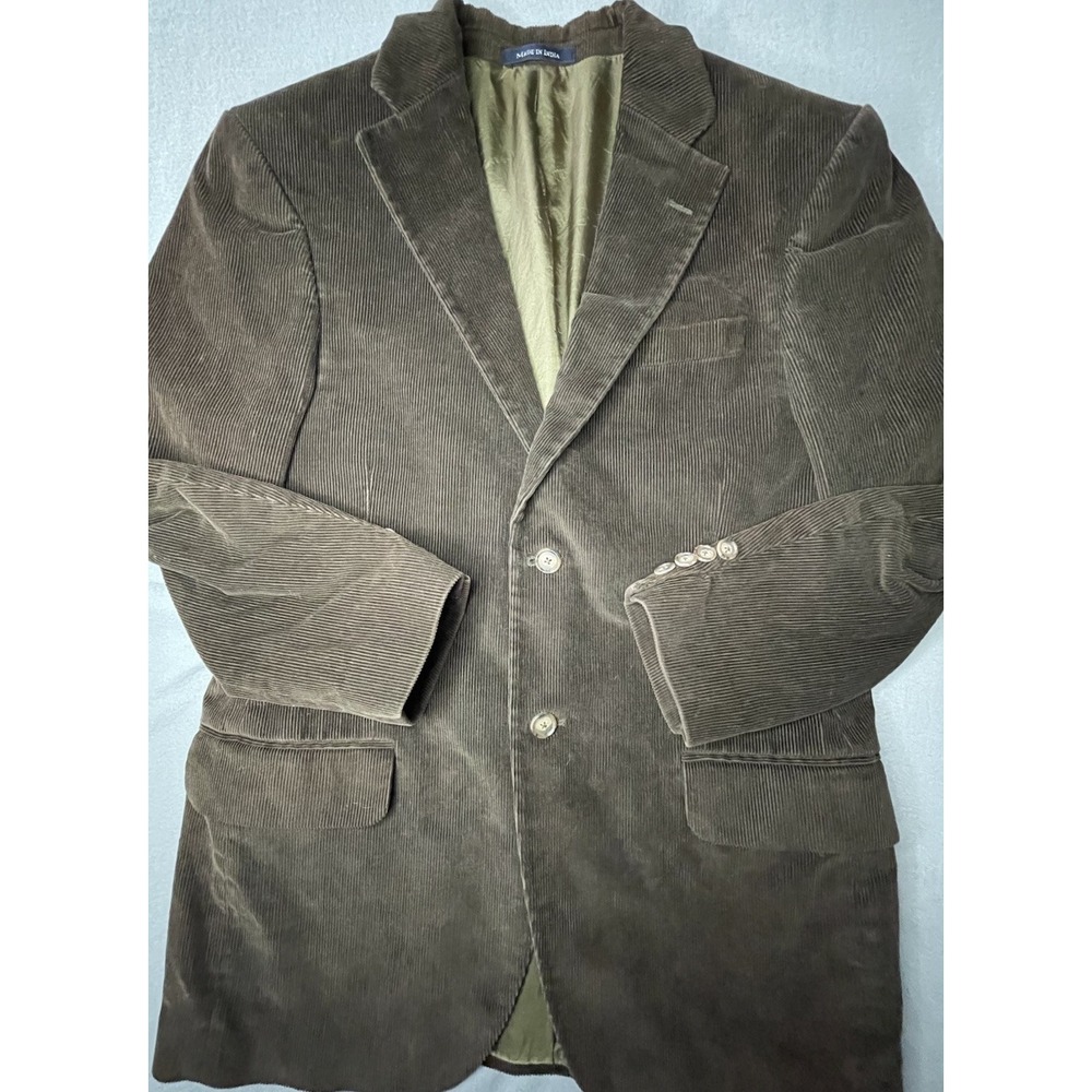 Lands End corduroy blazer sport coat 38 reg  Dark‎ brown classic retro preppy